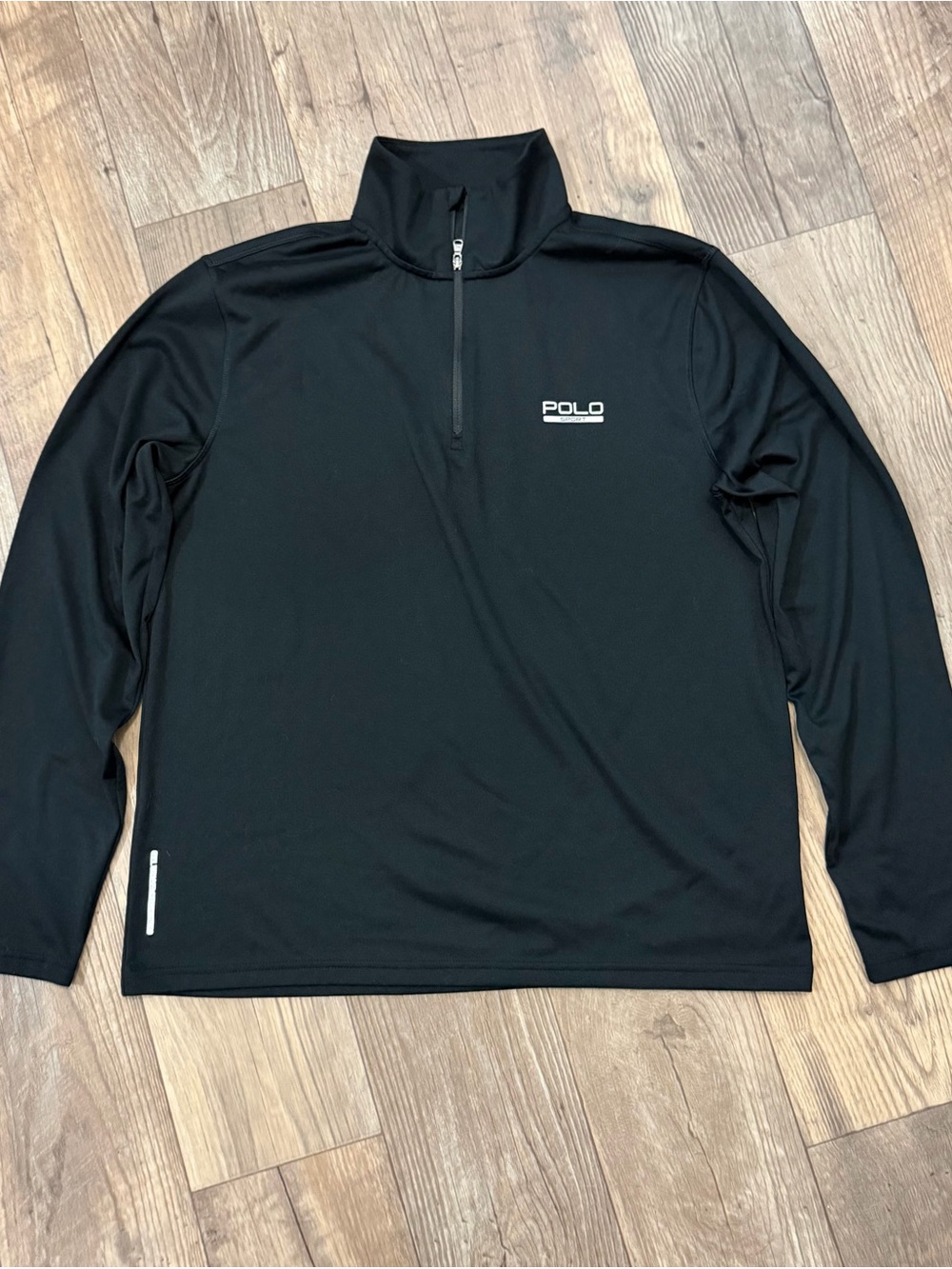 Ralph Lauren Polo Sport Black 1/4 Zip Polyster Sweatshirt. Size Medium.